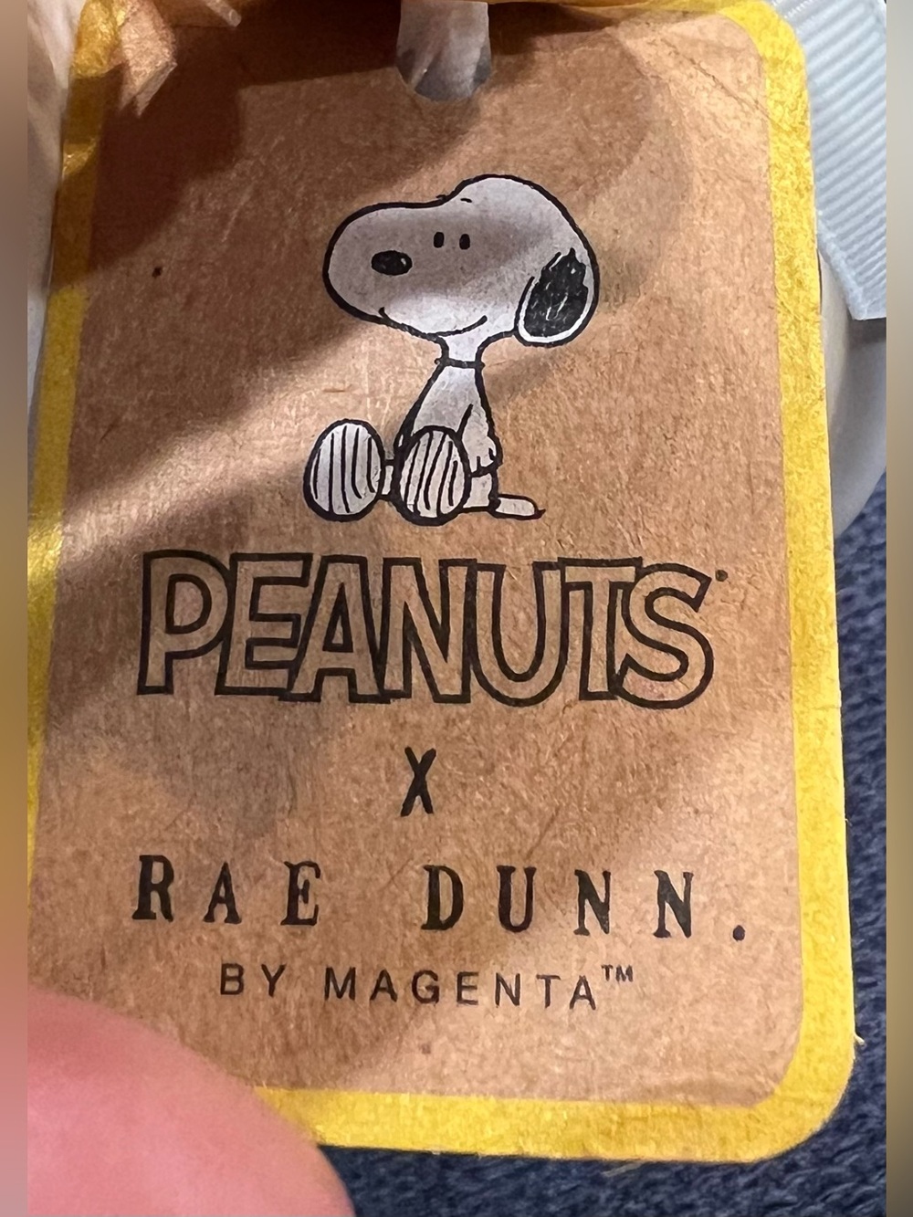 Rae Dunn NEW White Ceramic Peanuts 'Happiness Is' Mug with Yellow Woodstock - Picture 5 of 8